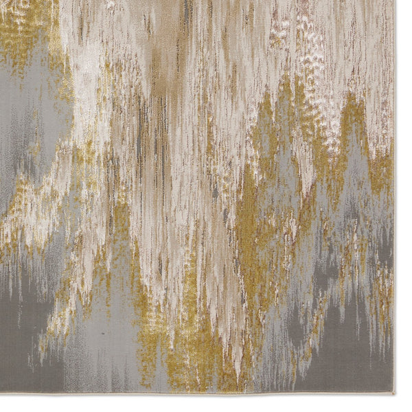 Jaipur Living Catalyst Ulysses Cty24 Powerloomed Machinemade 65% Polyester 35% Polypropylene Abstract Abstract Indoor Rug Gold, Gray 65% Polyester 35% Polypropylene Rug155867