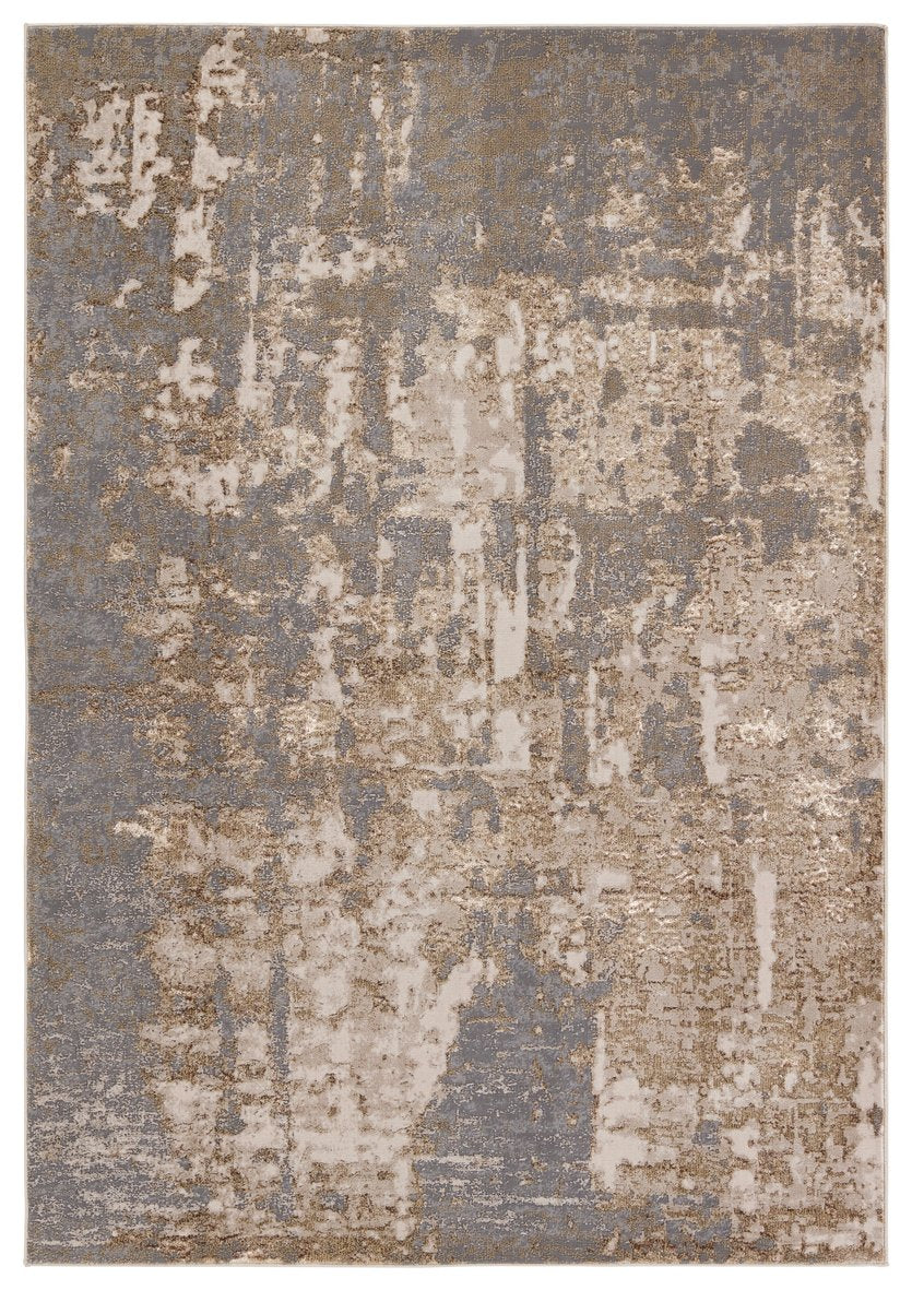 Jaipur Living Catalyst Raistlin Cty26 Powerloomed Machinemade 65% Polyester 35% Polypropylene Abstract Abstract Indoor Rug Gold, Gray 65% Polyester 35% Polypropylene Rug155879
