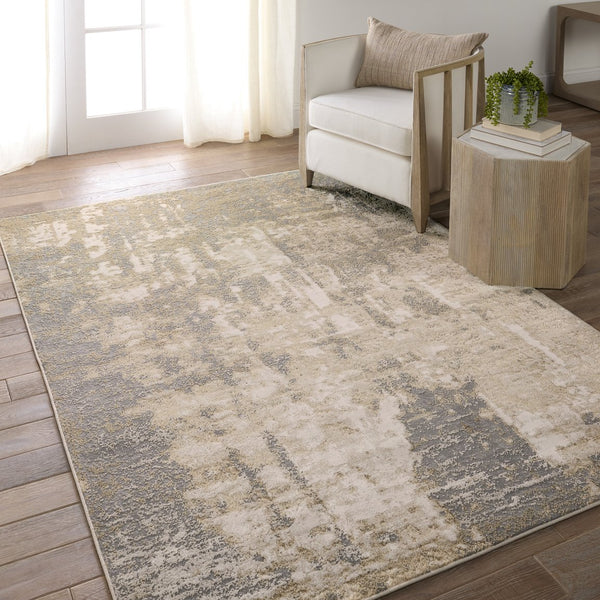 Jaipur Living Catalyst Raistlin Cty26 Powerloomed Machinemade 65% Polyester 35% Polypropylene Abstract Abstract Indoor Rug Gold, Gray 65% Polyester 35% Polypropylene Rug155879