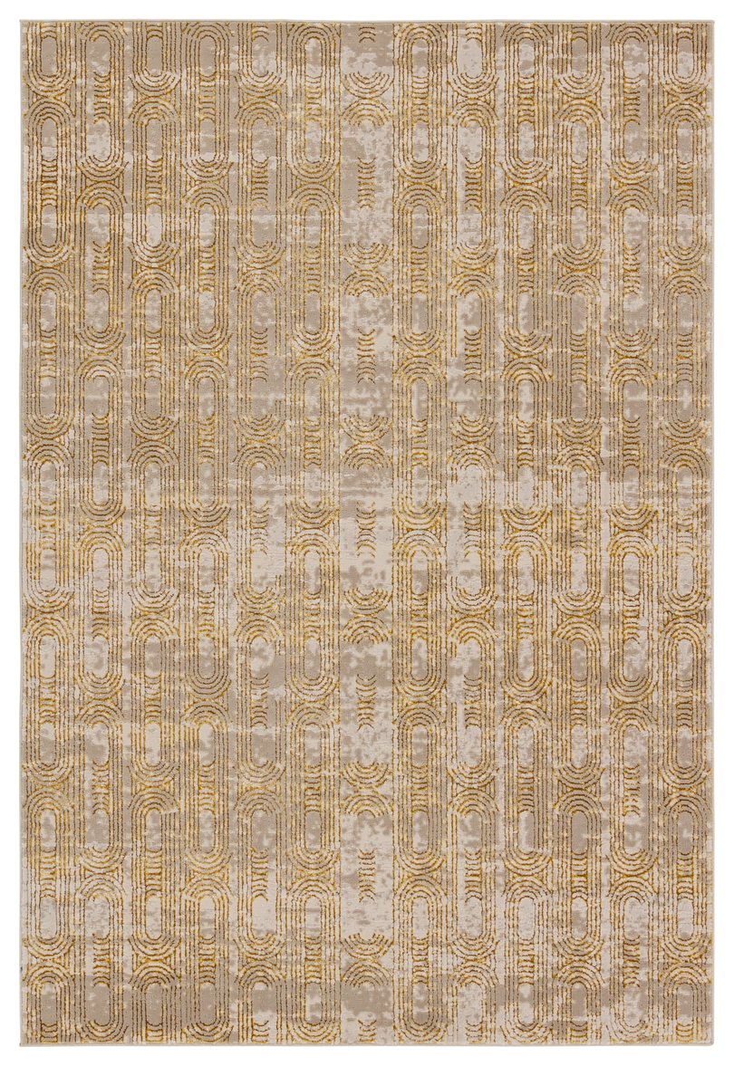 Jaipur Living Catalyst Gimeas Cty27 Powerloomed Machinemade 65% Polyester 35% Polypropylene Geometric Geometric Indoor Rug Gold, Taupe 65% Polyester 35% Polypropylene Rug155885