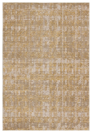 Jaipur Living Catalyst Gimeas Cty27 Powerloomed Machinemade 65% Polyester 35% Polypropylene Geometric Geometric Indoor Rug Gold, Taupe 65% Polyester 35% Polypropylene Rug155885
