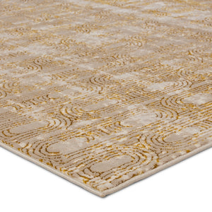 Jaipur Living Catalyst Gimeas Cty27 Powerloomed Machinemade 65% Polyester 35% Polypropylene Geometric Geometric Indoor Rug Gold, Taupe 65% Polyester 35% Polypropylene Rug155885