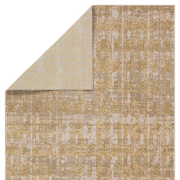Jaipur Living Catalyst Gimeas Cty27 Powerloomed Machinemade 65% Polyester 35% Polypropylene Geometric Geometric Indoor Rug Gold, Taupe 65% Polyester 35% Polypropylene Rug155885