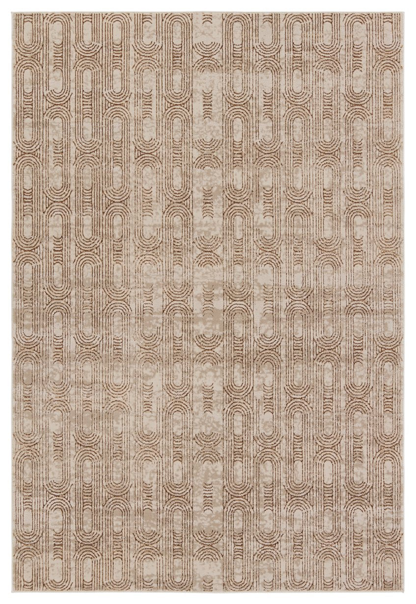 Jaipur Living Catalyst Gimeas Cty28 Powerloomed Machinemade 65% Polyester 35% Polypropylene Geometric Geometric Indoor Rug Gold, Beige 65% Polyester 35% Polypropylene Rug155891