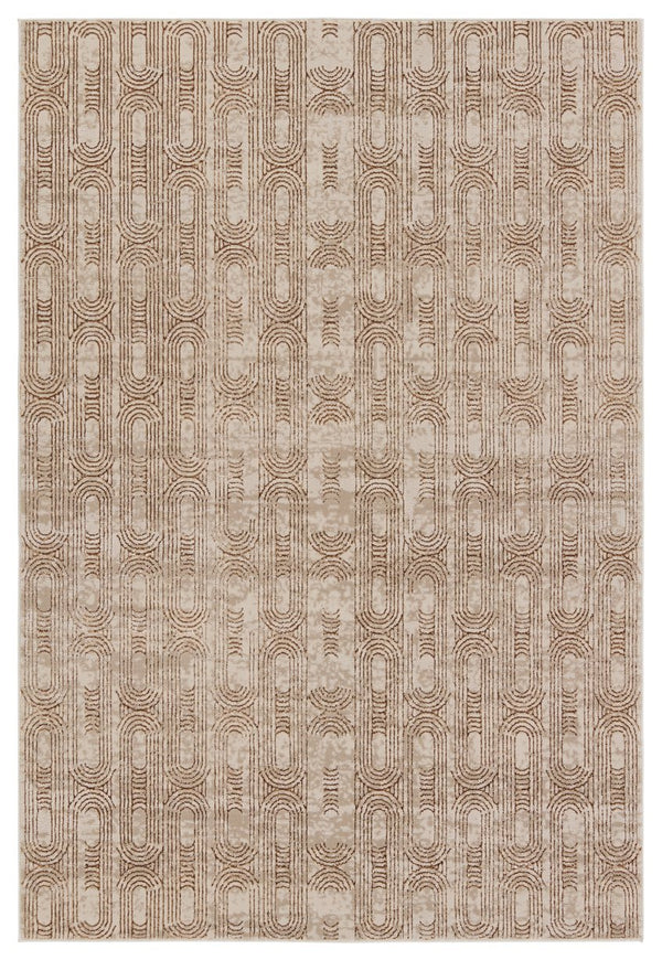 Jaipur Living Catalyst Gimeas Cty28 Powerloomed Machinemade 65% Polyester 35% Polypropylene Geometric Geometric Indoor Rug Gold, Beige 65% Polyester 35% Polypropylene Rug155891