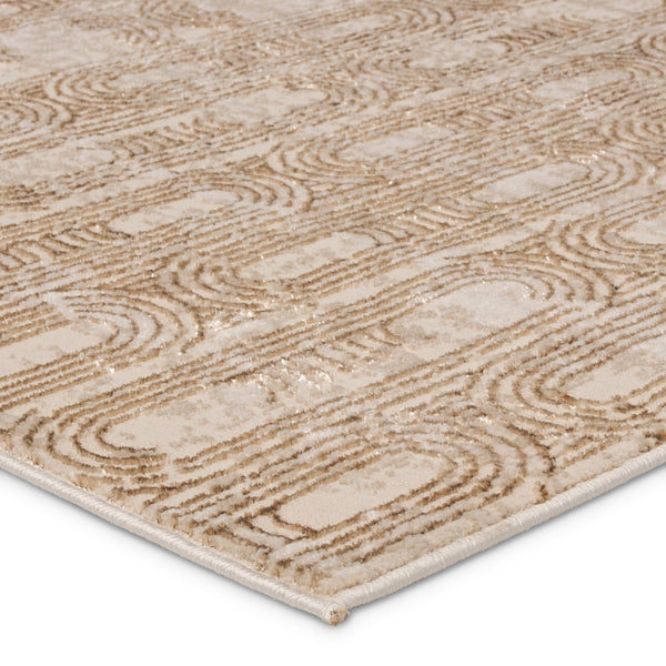 Jaipur Living Catalyst Gimeas Cty28 Powerloomed Machinemade 65% Polyester 35% Polypropylene Geometric Geometric Indoor Rug Gold, Beige 65% Polyester 35% Polypropylene Rug155891