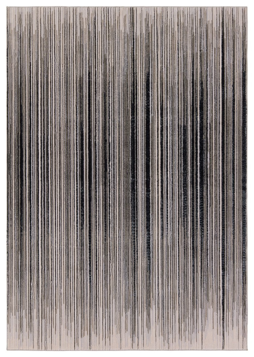 Jaipur Living Catalyst Adilah Cty29 Powerloomed Machinemade 65% Polyester 35% Polypropylene Abstract Stripes Indoor Rug Black, Cream 65% Polyester 35% Polypropylene Rug158342