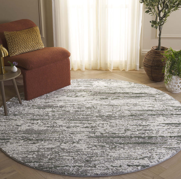 Safavieh Century Exquisite Turkish Area Rug - 10-foot Round, Abstract Design For Luxurious Living Spaces Grey ,Dark Green Polypropylene Cty350y-8