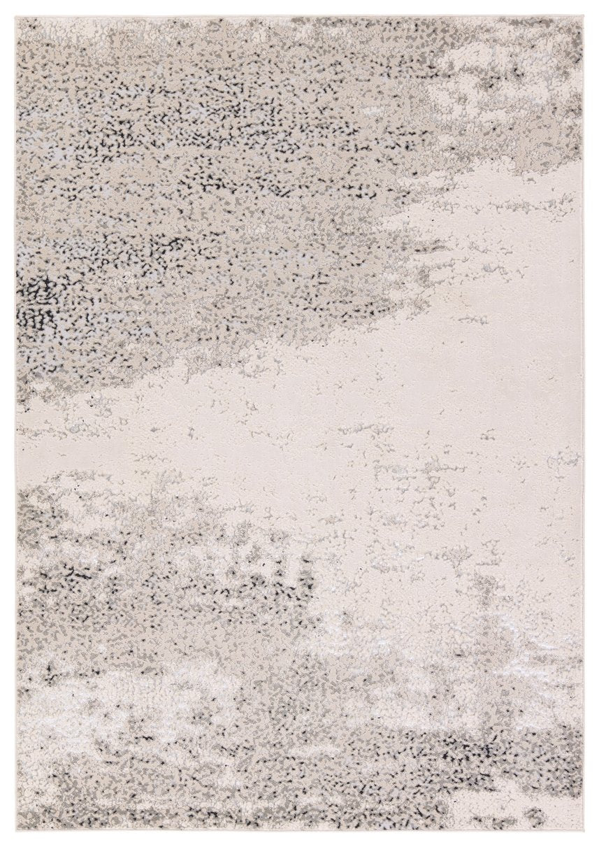 Jaipur Living Catalyst Faizah Cty36 Powerloomed Machinemade 65% Polyester 35% Polypropylene Abstract Abstract Indoor Rug Gray, Cream 65% Polyester 35% Polypropylene Rug158818