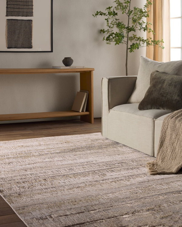 Jaipur Living Catalyst Elysia Cty37 Powerloomed Machinemade 65% Polyester 35% Polypropylene Abstract Stripes Indoor Rug Gray, Cream 65% Polyester 35% Polypropylene Rug160692