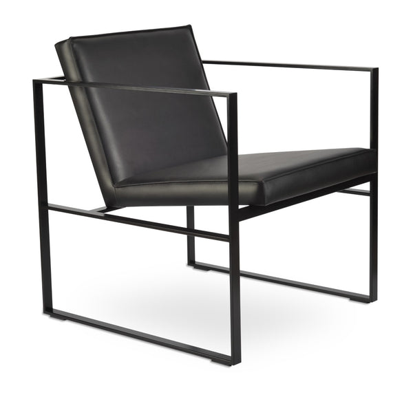 Soho Concept Cube Metal Lounge Armchair - Stylish Black Frame, Premium Upholstery Options & 10-year Guarantee Black  Soho-concept-dining-chair-13004