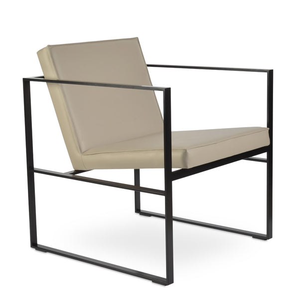 Soho Concept Cube Metal Lounge Armchair - Stylish Black Frame, Premium Upholstery Options & 10-year Guarantee Light Grey,Black  Soho-concept-dining-chair-13006