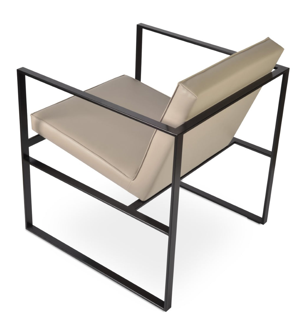 Soho Concept Cube Metal Lounge Armchair - Stylish Black Frame, Premium Upholstery Options & 10-year Guarantee White,Black  Soho-concept-dining-chair-13000