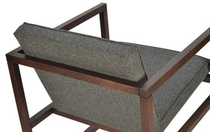 Soho Concept Cube Wood Lounge Armchair - Solid Ash Frame, Velvet & Boucle Upholstery, 10-year Guarantee, 350 Lbs Ash,Walnut,Dark Grey  Soho-concept-dining-chair-13011