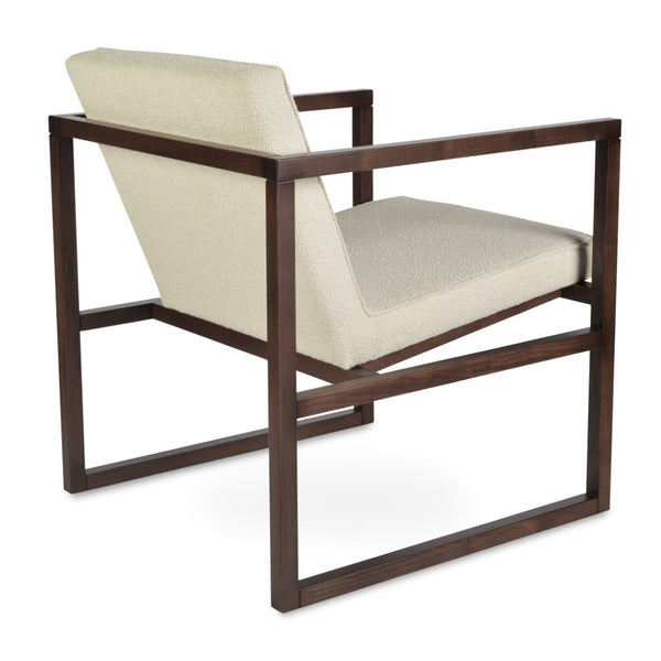Soho Concept Cube Wood Lounge Armchair - Solid Ash Frame, Velvet & Boucle Upholstery, 10-year Guarantee, 350 Lbs White,Ash,Walnut  Soho-concept-dining-chair-13013