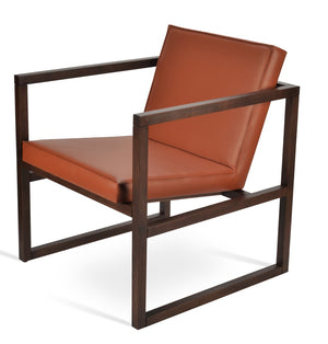 Soho Concept Cube Wood Lounge Armchair - Solid Ash Frame, Velvet & Boucle Upholstery, 10-year Guarantee, 350 Lbs Ash,Walnut  Soho-concept-dining-chair-13015