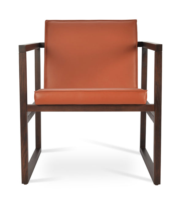 Soho Concept Cube Wood Lounge Armchair - Solid Ash Frame, Velvet & Boucle Upholstery, 10-year Guarantee, 350 Lbs Ash,Walnut  Soho-concept-dining-chair-13018