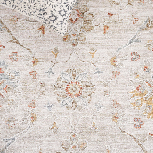 Safavieh Culture Exquisite Area Rug - Timeless Traditional Design With Botanical Motifs For Elegant Spaces Ivory ,Rust 90% Polyester,10% Polypropylene Cul1530a-8