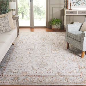 Safavieh Culture Exquisite Area Rug - Timeless Traditional Design With Botanical Motifs For Elegant Spaces Ivory ,Rust 90% Polyester,10% Polypropylene Cul1530a-8