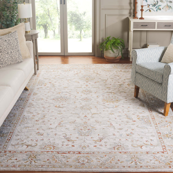 Safavieh Culture Exquisite Area Rug - Timeless Traditional Design With Botanical Motifs For Elegant Spaces Ivory ,Rust 90% Polyester,10% Polypropylene Cul1530a-8