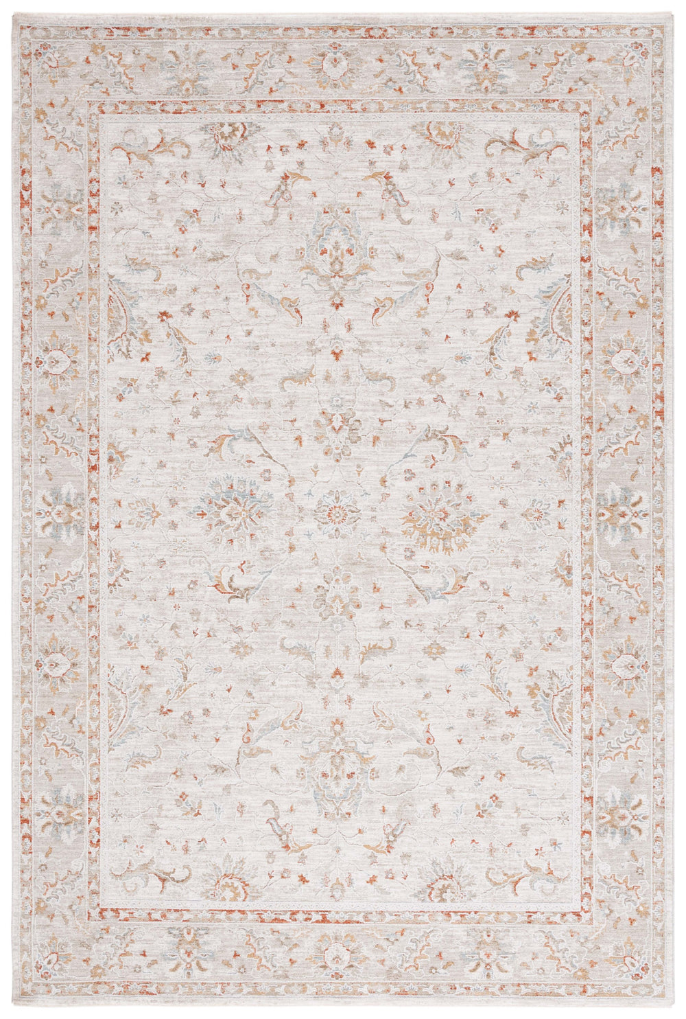Safavieh Culture Exquisite Area Rug - Timeless Traditional Design With Botanical Motifs For Elegant Spaces Ivory ,Rust 90% Polyester,10% Polypropylene Cul1530a-8