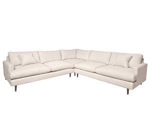 Lh Imports Martha Corner Sectional - Beach Alabaster, Modular Design With High-density Foam For Ultimate Comfort Beige Hemlock,Alder,Plywood,Feather,Polyester,Foam,Polyester Fiber Plu072-bl