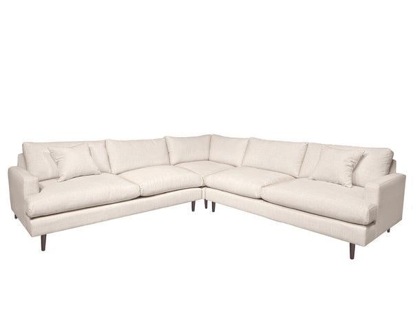 Lh Imports Martha Corner Sectional - Beach Alabaster, Modular Design With High-density Foam For Ultimate Comfort Beige Hemlock,Alder,Plywood,Feather,Polyester,Foam,Polyester Fiber Plu072-bl