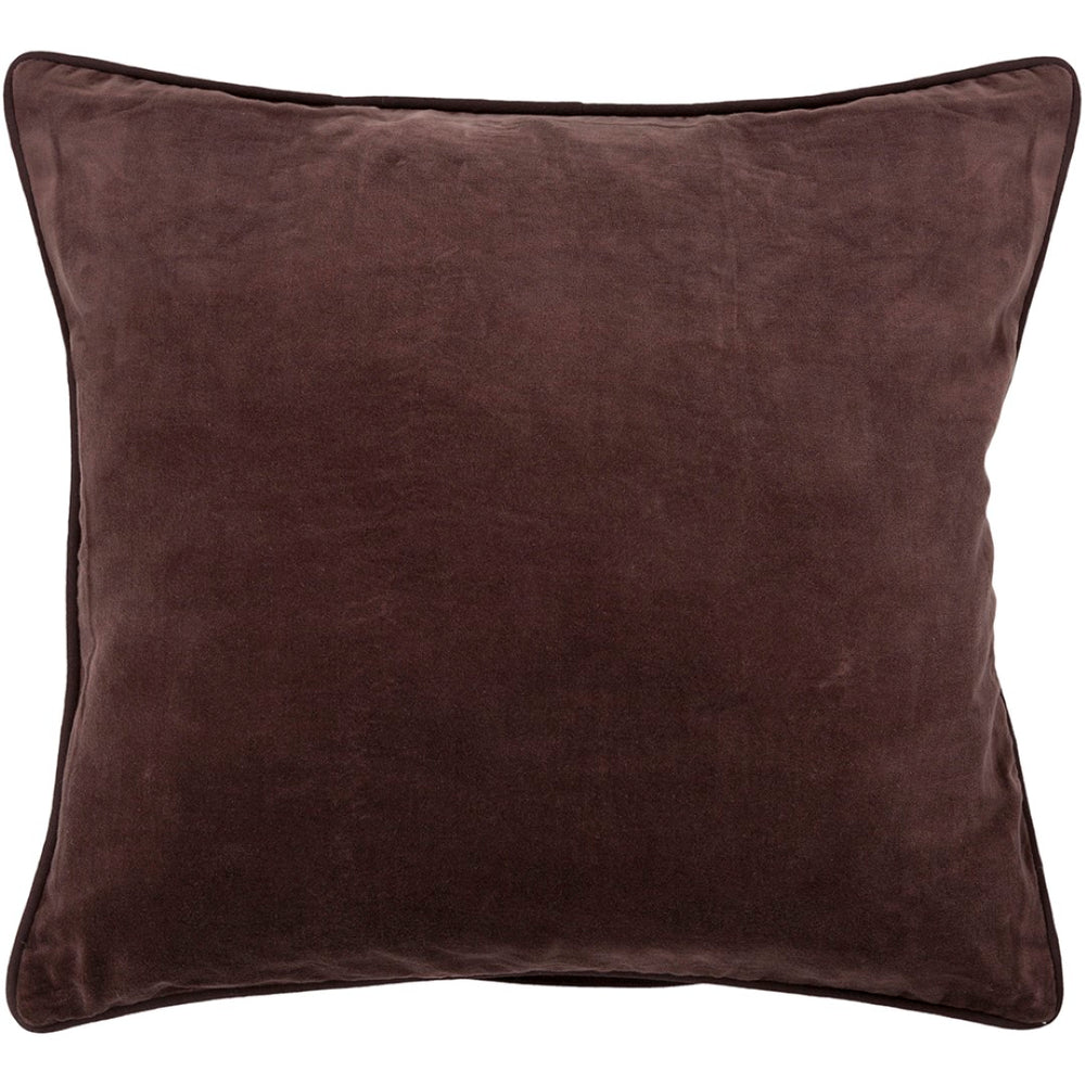 Chandra Rugs Handmade Contemporary Pillows - Luxurious Cotton & Velvet, Soft Polyester Fill For Ultimate Comfort Brown Cotton,Velvet Cus28001-18