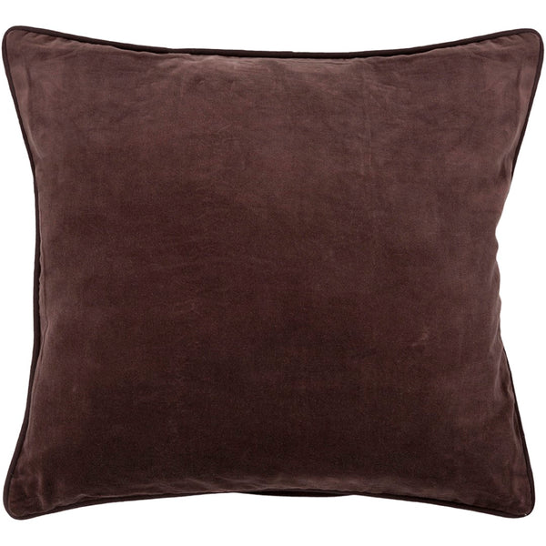 Chandra Rugs Handmade Contemporary Pillows - Luxurious Cotton & Velvet, Soft Polyester Fill For Ultimate Comfort Brown Cotton,Velvet Cus28001-18