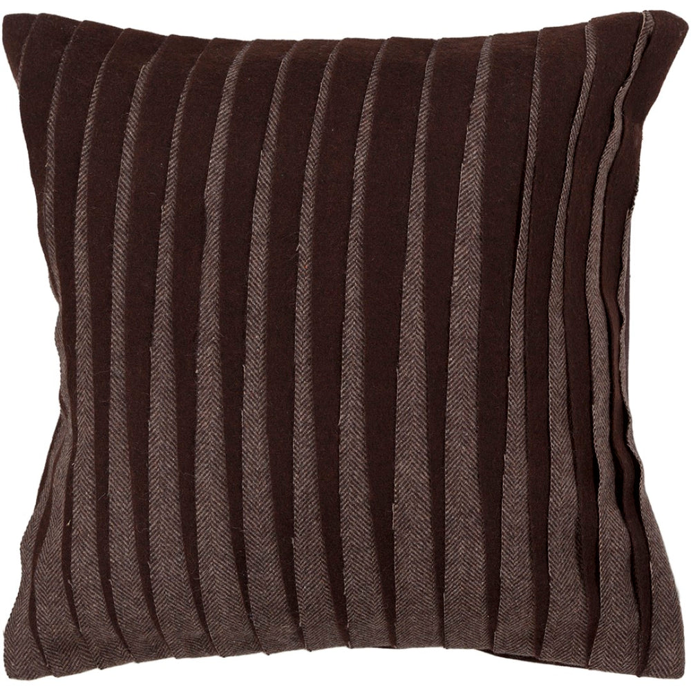 Chandra Rugs Handmade Contemporary Pillows - Luxurious 100% Wool With Plush Polyester Fill For Cozy Elegance Brown Wool Cus28004-18