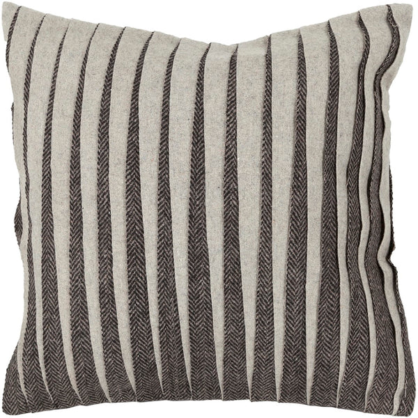 Chandra Rugs Handmade Contemporary Pillows - Luxurious 100% Wool Decor With Plush Polyester Insert For Comfort Grey Wool Cus28009-18