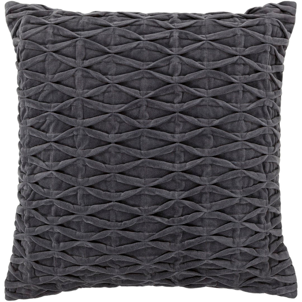 Chandra Rugs Handmade Contemporary Pillows – Luxurious Cotton & Velvet Accent Cushions For Modern Decor Support Grey Cotton,Velvet Cus28010-18