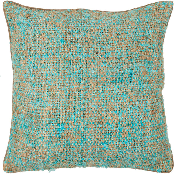 Chandra Rugs Handmade Contemporary Pillows - Luxurious Silk-textured Design For Elegant Home Décor & Comfort Blue,Natural Silk Textured Fabric Cus28012-18