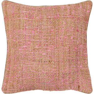 Chandra Rugs Handmade Contemporary Pillows - Luxurious Silk-textured Decor For Elegant Living Spaces Pink,Natural Silk Textured Fabric Cus28013-22