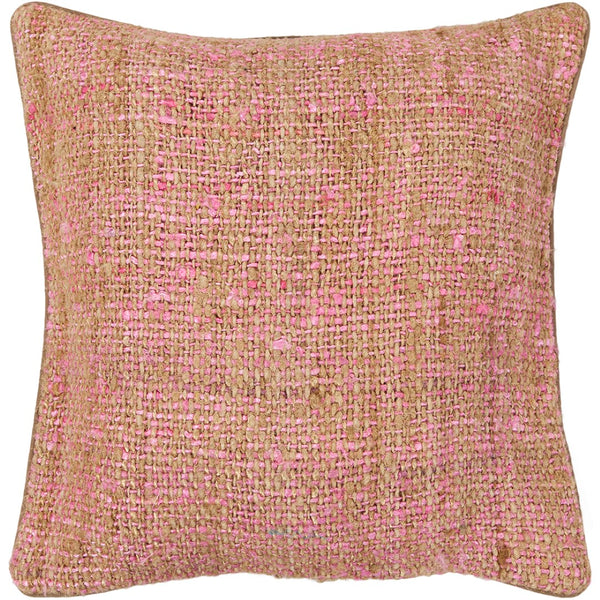 Chandra Rugs Handmade Contemporary Pillows - Luxurious Silk-textured Decor For Elegant Living Spaces Pink,Natural Silk Textured Fabric Cus28013-22