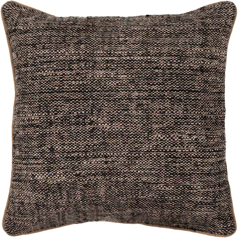 Chandra Rugs Handmade Contemporary Pillows – Elevate Your Home Decor With Luxurious Comfort And Style Black,Natural Silk Textured Fabric Cus28014-18