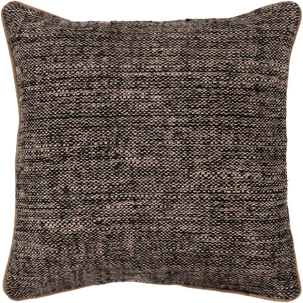 Chandra Rugs Handmade Contemporary Pillows – Elevate Your Home Decor With Luxurious Comfort And Style Black,Natural Silk Textured Fabric Cus28014-18