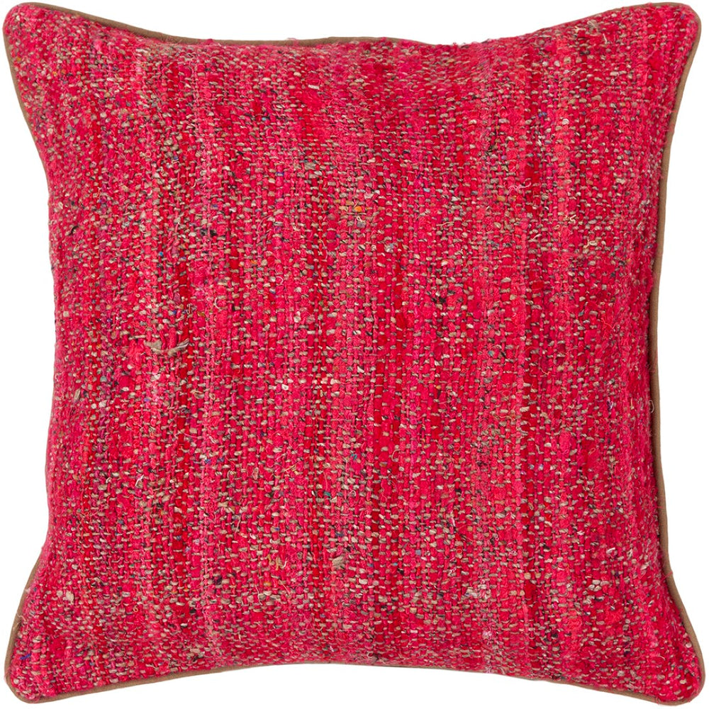 Chandra Rugs Handmade Contemporary Pillows – Luxurious Silk-textured Design For Elegant Home Decor And Comfort Red,Natural Silk Textured Fabric Cus28015-18