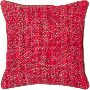 Chandra Rugs Handmade Contemporary Pillows – Luxurious Silk-textured Design For Elegant Home Decor And Comfort Red,Natural Silk Textured Fabric Cus28015-18