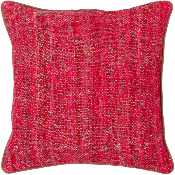 Chandra Rugs Handmade Contemporary Pillows – Luxurious Silk-textured Design For Elegant Home Decor And Comfort Red,Natural Silk Textured Fabric Cus28015-18