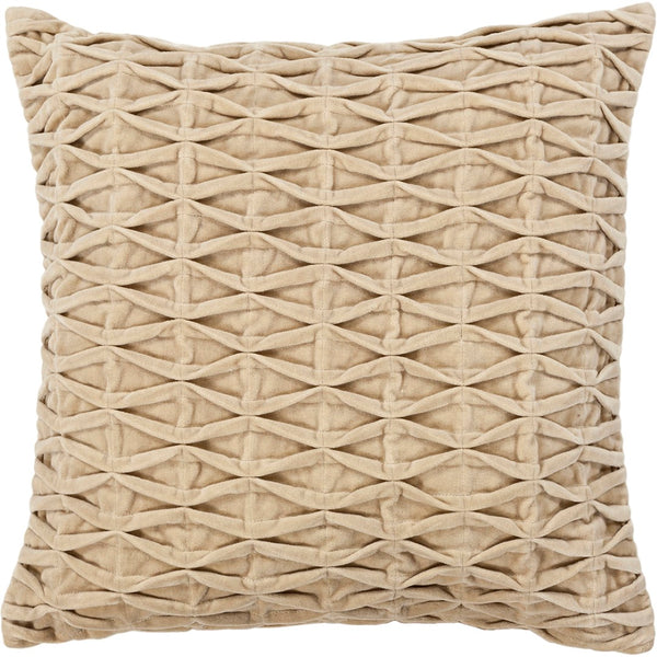 Chandra Rugs Handmade Contemporary Pillows With Luxurious Cotton & Velvet Blend For Stylish Home Decor Beige Cotton,Velvet Cus28021-18