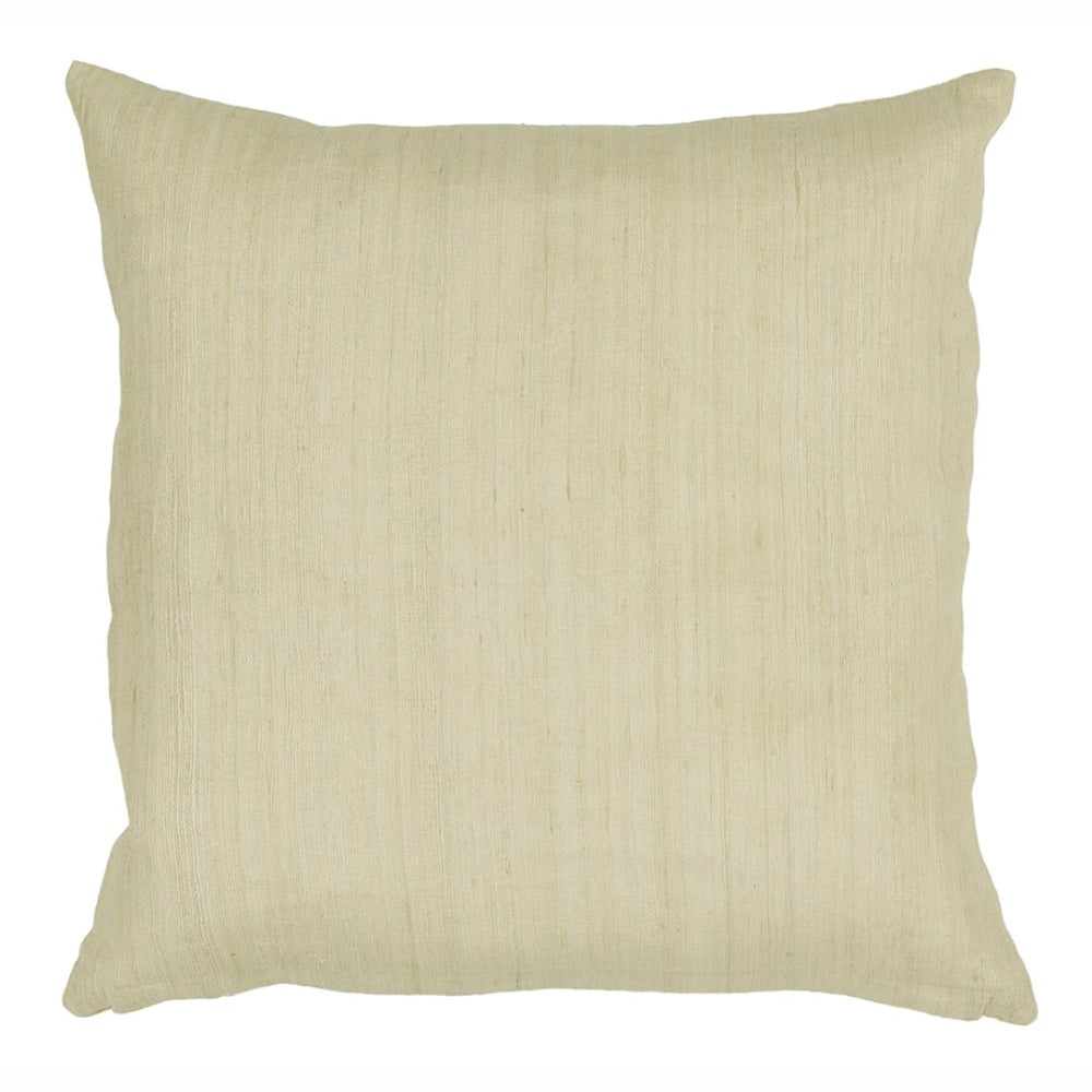 Chandra Rugs Handmade Contemporary Pillows - Luxurious Tussar Silk With Plush Polyester Insert For Modern Elegance Natural Tussar Silk Cus28029-18