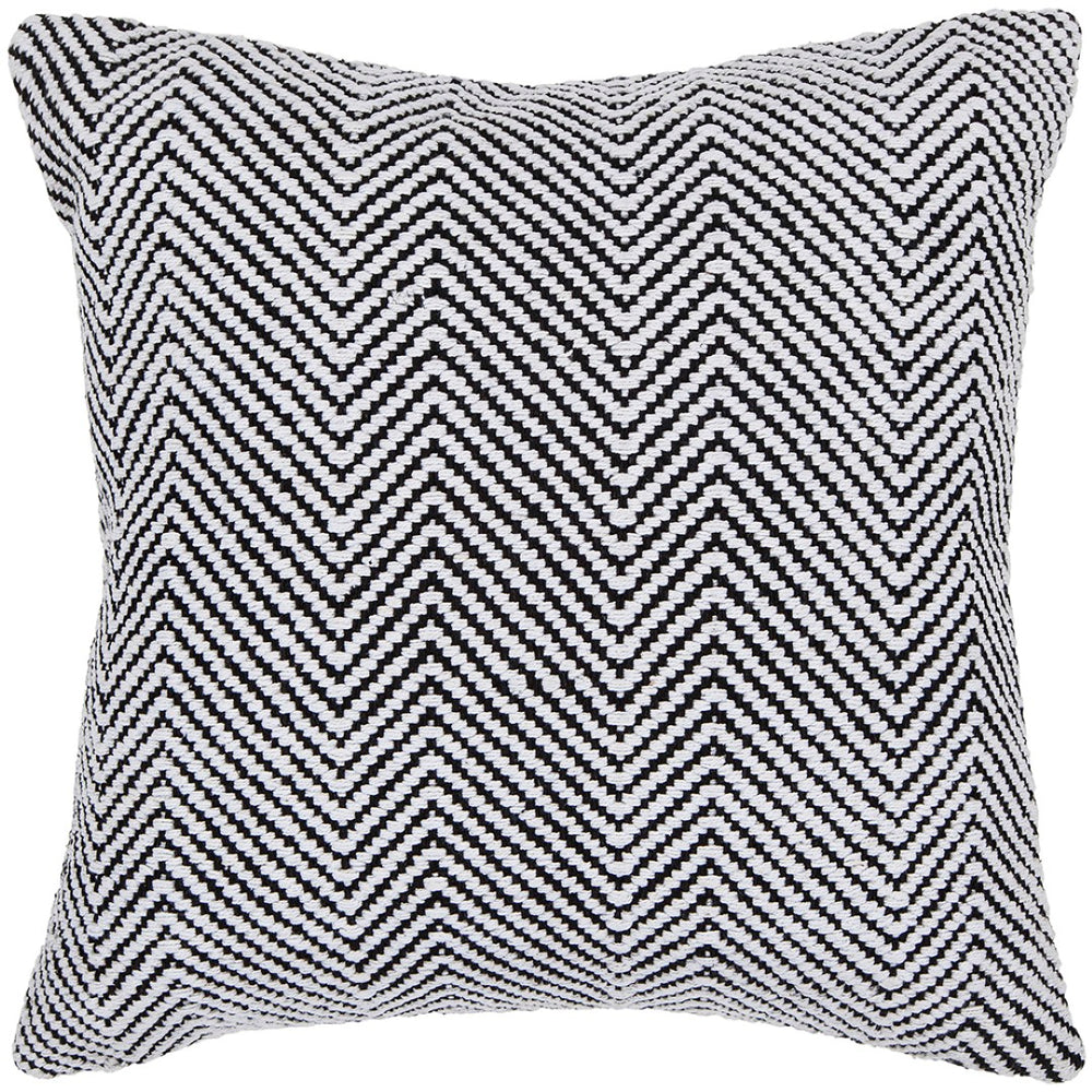 Chandra Rugs Handmade Contemporary Pillows - Luxurious 100% Cotton With Plush Polyester Fill For Ultimate Comfort White,Black Cotton Cus28032-18