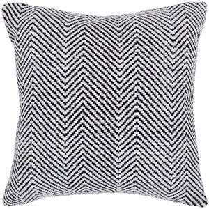 Chandra Rugs Handmade Contemporary Pillows - Luxurious 100% Cotton With Plush Polyester Fill For Ultimate Comfort White,Black Cotton Cus28032-18