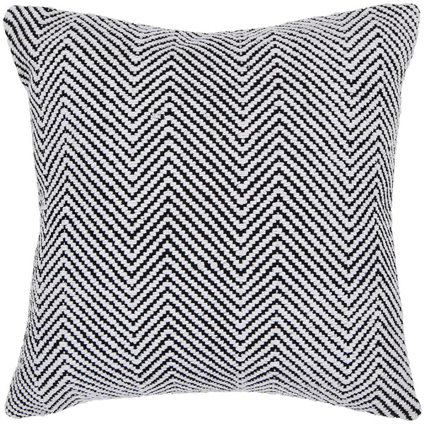 Chandra Rugs Handmade Contemporary Pillows - Luxurious 100% Cotton With Plush Polyester Fill For Ultimate Comfort White,Black Cotton Cus28032-18