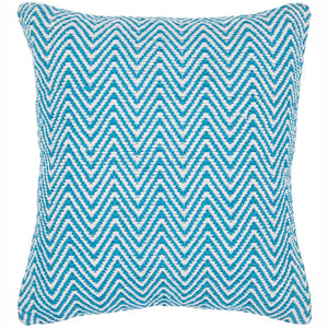 Chandra Rugs Handmade Contemporary Pillows - Luxurious 100% Cotton With Plush Fill For Chic Home Decor Style Blue,White Cotton Cus28033-18