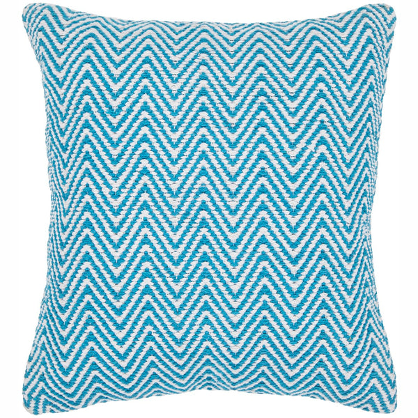 Chandra Rugs Handmade Contemporary Pillows - Luxurious 100% Cotton With Plush Fill For Chic Home Decor Style Blue,White Cotton Cus28033-18