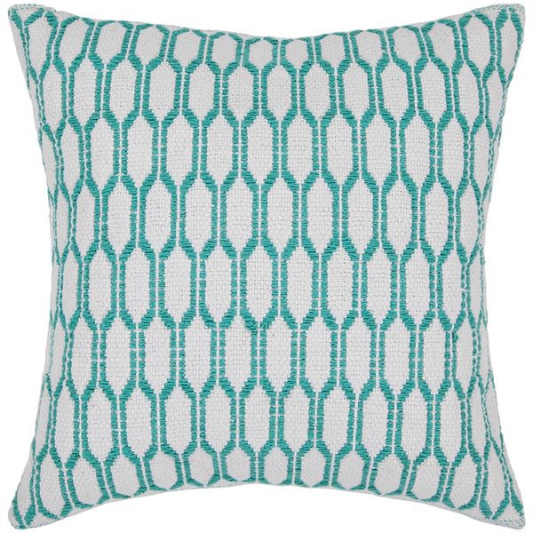Chandra Rugs Handmade Contemporary Pillows - Stylish 100% Cotton Decor With Plush Polyester Fill For Comfort White,Green Cotton Cus28034-18