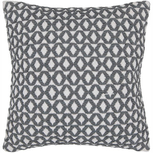 Chandra Rugs Handmade Contemporary Pillows - Luxurious 100% Cotton, Plush Polyester Fill For Ultimate Comfort White,Grey Cotton Cus28037-18