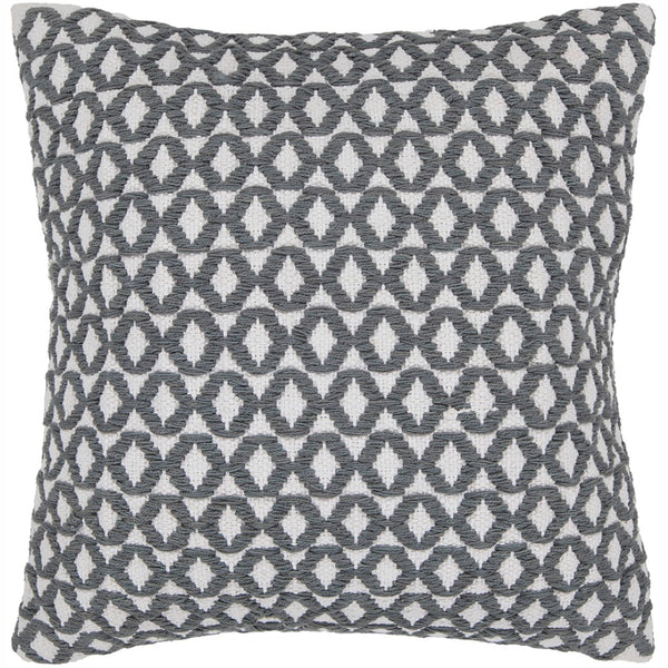 Chandra Rugs Handmade Contemporary Pillows - Luxurious 100% Cotton, Plush Polyester Fill For Ultimate Comfort White,Grey Cotton Cus28037-18